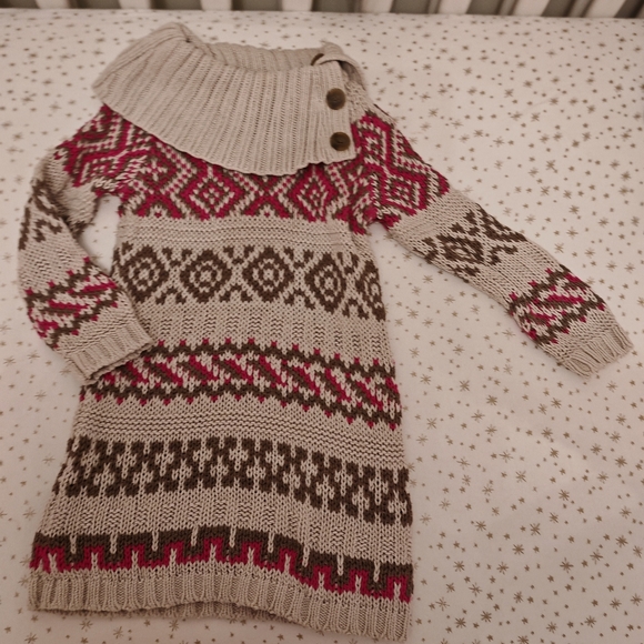 2/30 Gap Girls' Fair Isle Knit Sweater Dress - Picture 7 of 10